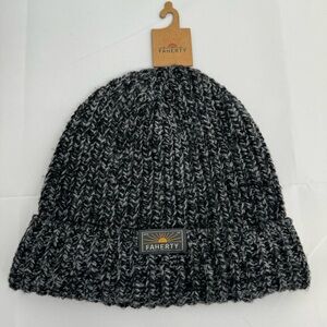 NWT Faherty Beanie Chunky Rib Watch Cap Unisex OS Black NEW